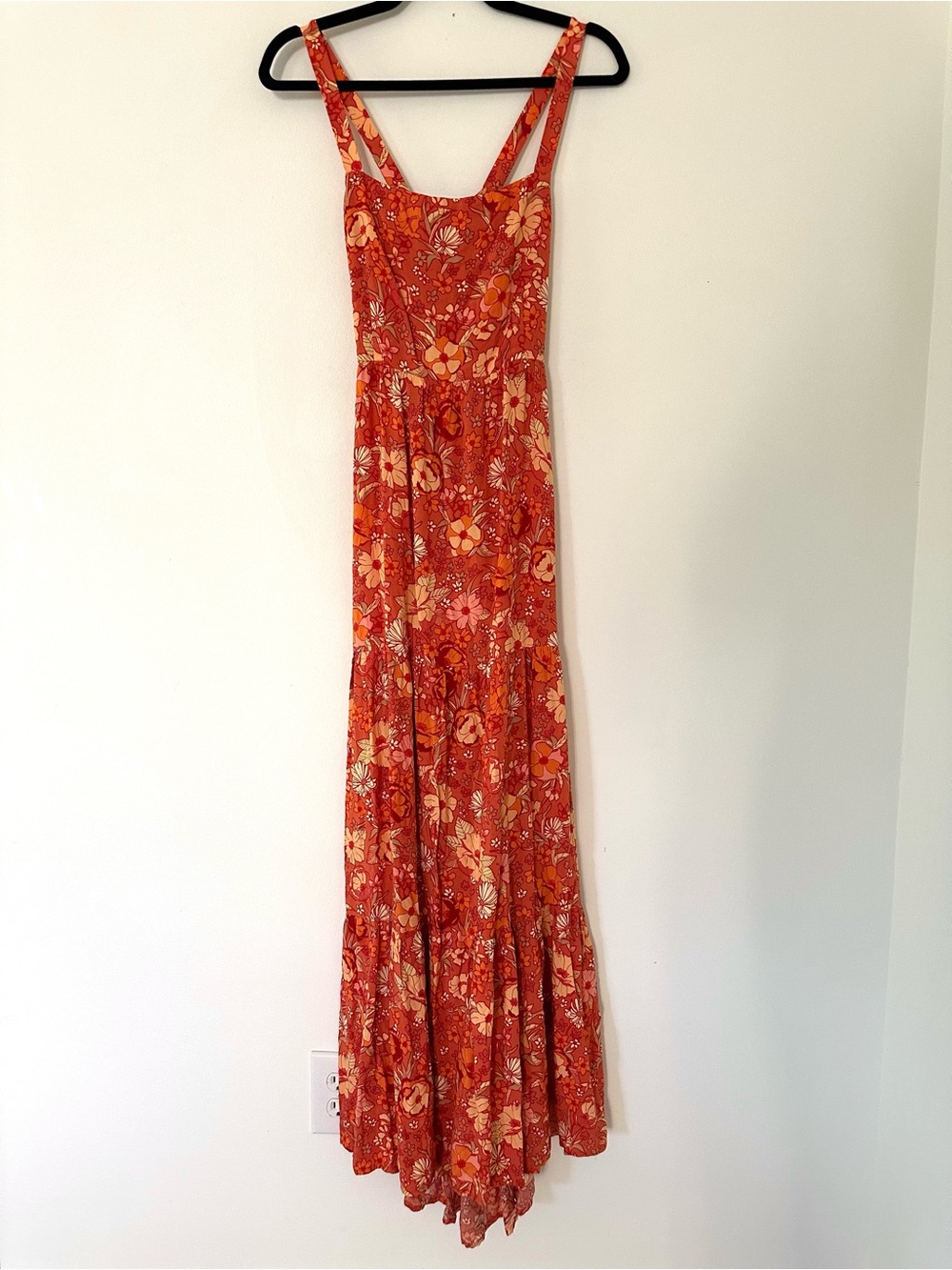 Seven wonders Yellow the Label Orange Floral Maxi Dress size 8/L